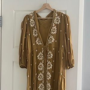 Free People Embroidered Fable Midi Dress